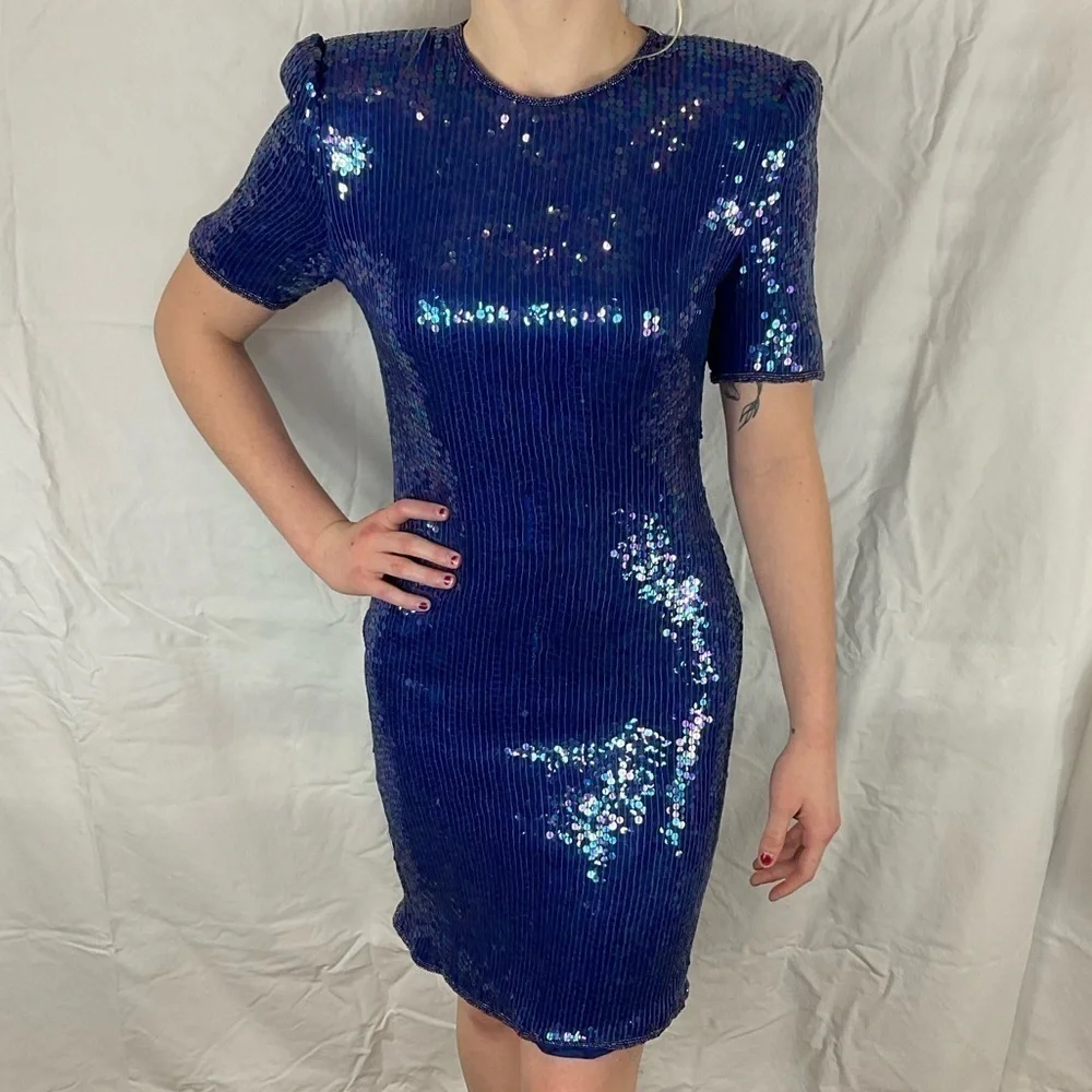 Laurence Kazar New York vintage all sequin stunning dress - Picture 4 of 11